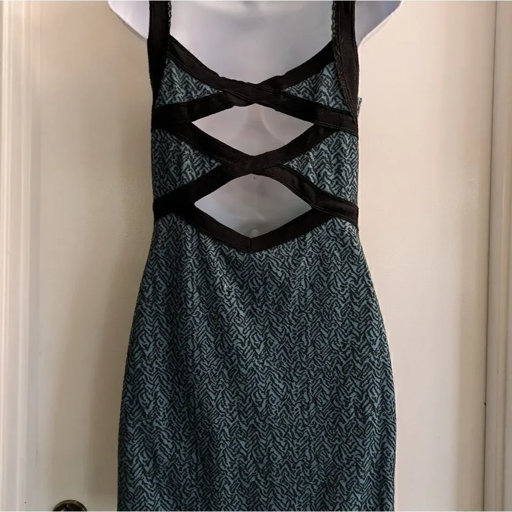 Free People Cross My Heart Mini Dress Pacific Blue Small